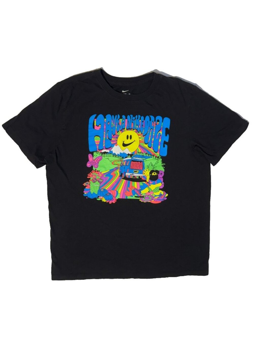 Have A Nike Daze Sean Wotherpsoon Psychedelic Graphic T-Shirt Black Large
